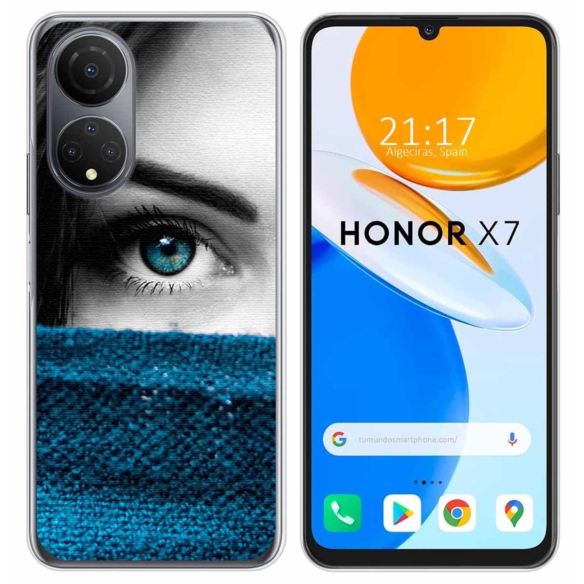 Funda Silicona para Huawei Honor X7 diseño Ojo Dibujos