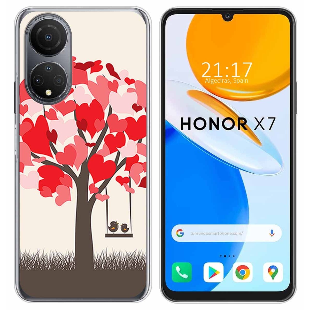 Funda Silicona para Huawei Honor X7 diseño Pajaritos Dibujos
