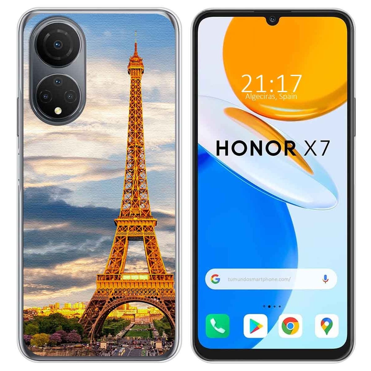 Funda Silicona para Huawei Honor X7 diseño Paris Dibujos