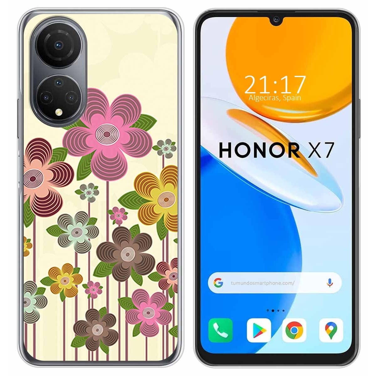 Funda Silicona para Huawei Honor X7 diseño Primavera En Flor Dibujos