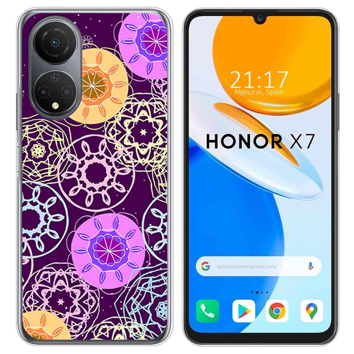 Funda Silicona para Huawei Honor X7 diseño Radial Dibujos