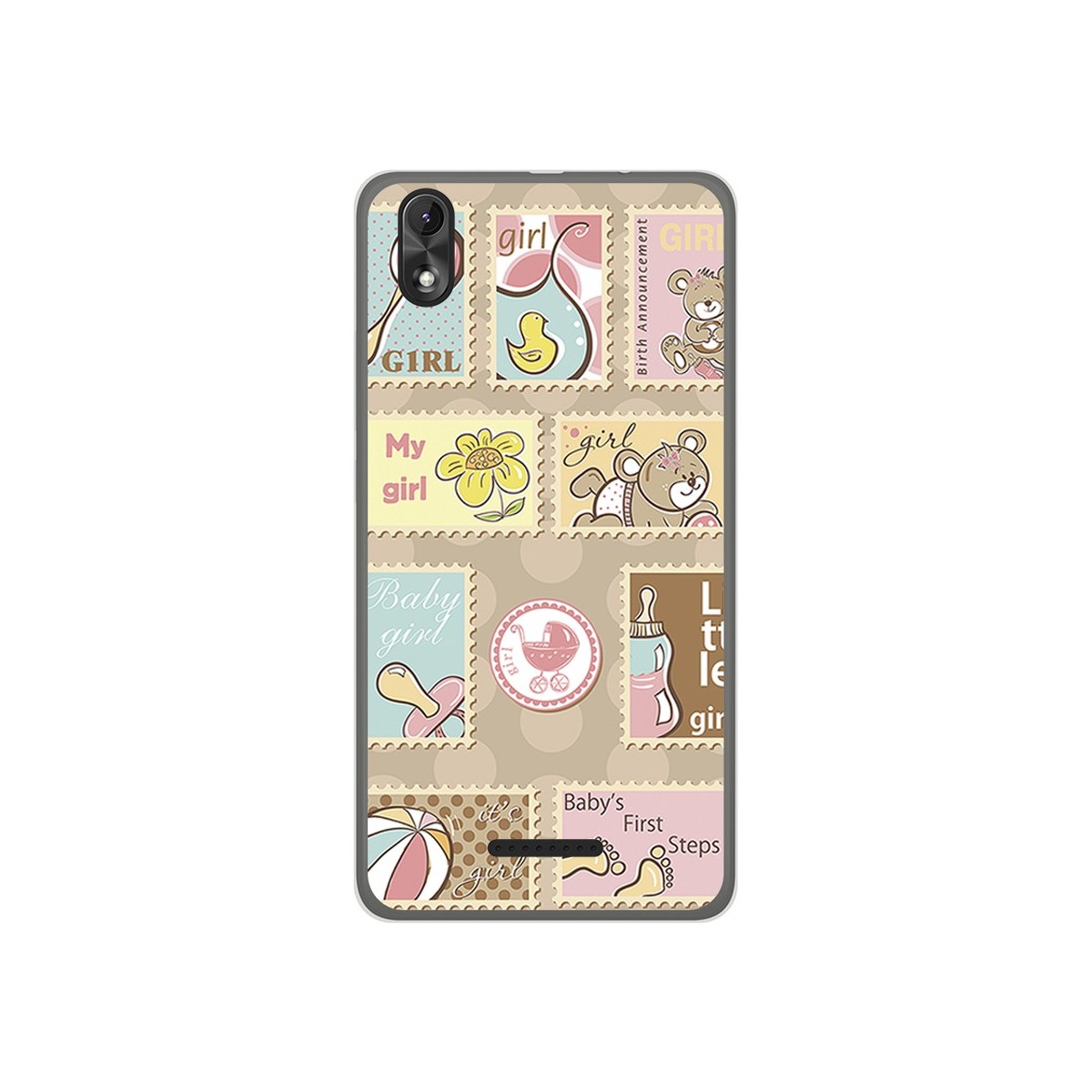 Funda Gel Tpu para Wiko Lenny4 Plus Diseño Sellos Dibujos