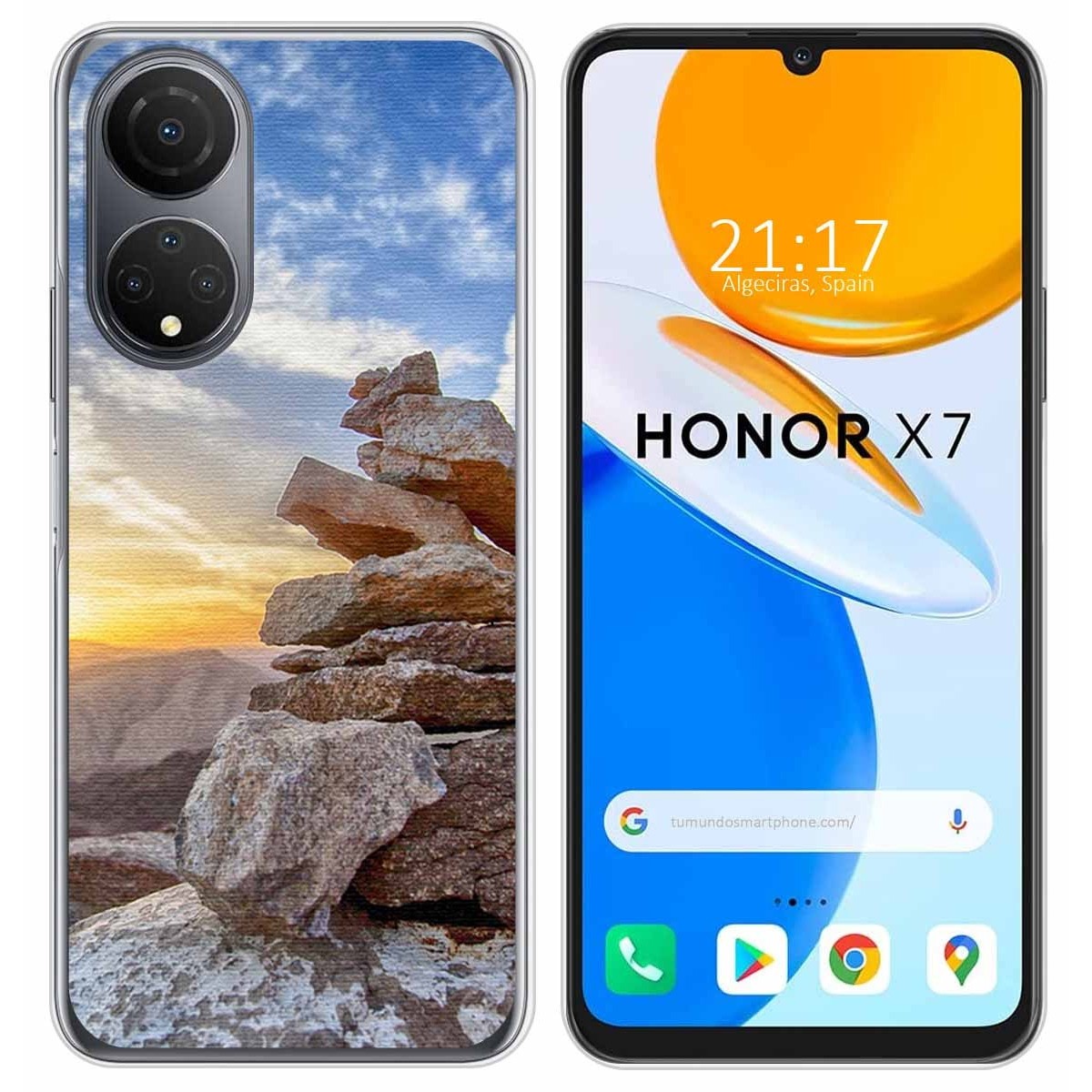 Funda Silicona para Huawei Honor X7 diseño Sunset Dibujos