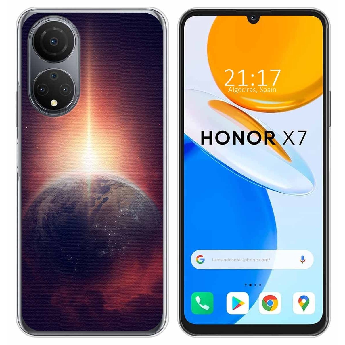 Funda Silicona para Huawei Honor X7 diseño Tierra Dibujos