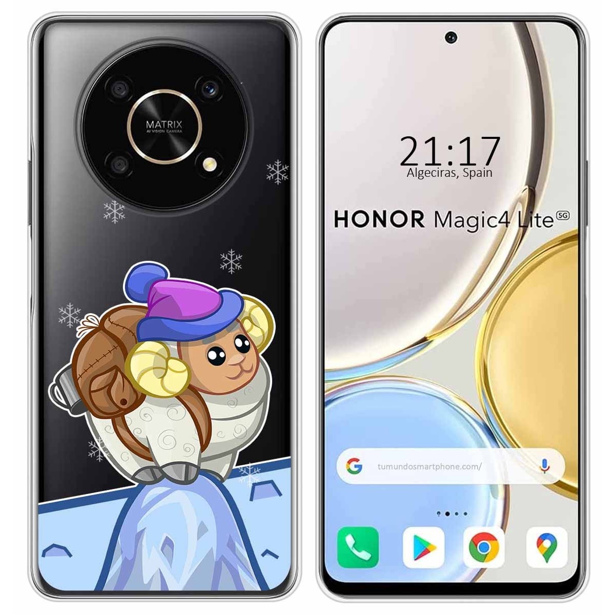 Funda Silicona Transparente para Huawei Honor Magic 4 Lite diseño Cabra Dibujos