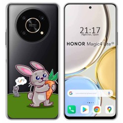 Funda Silicona Transparente para Huawei Honor Magic 4 Lite diseño Conejo Dibujos