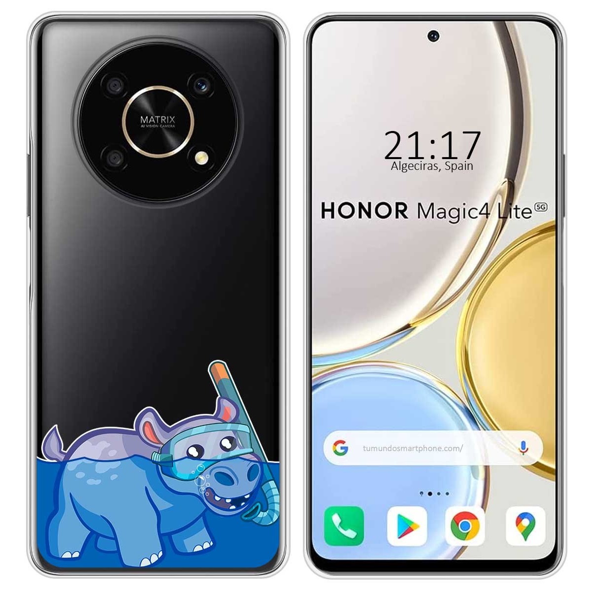 Funda Silicona Transparente para Huawei Honor Magic 4 Lite diseño Hipo Dibujos