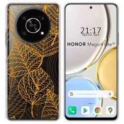 Funda Silicona Transparente para Huawei Honor Magic 4 Lite diseño Hojas Dibujos