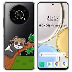 Funda Silicona Transparente para Huawei Honor Magic 4 Lite diseño Panda Dibujos