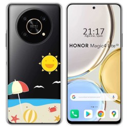 Funda Silicona Transparente para Huawei Honor Magic 4 Lite diseño Playa Dibujos
