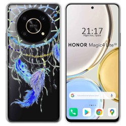 Funda Silicona Transparente para Huawei Honor Magic 4 Lite diseño Plumas Dibujos