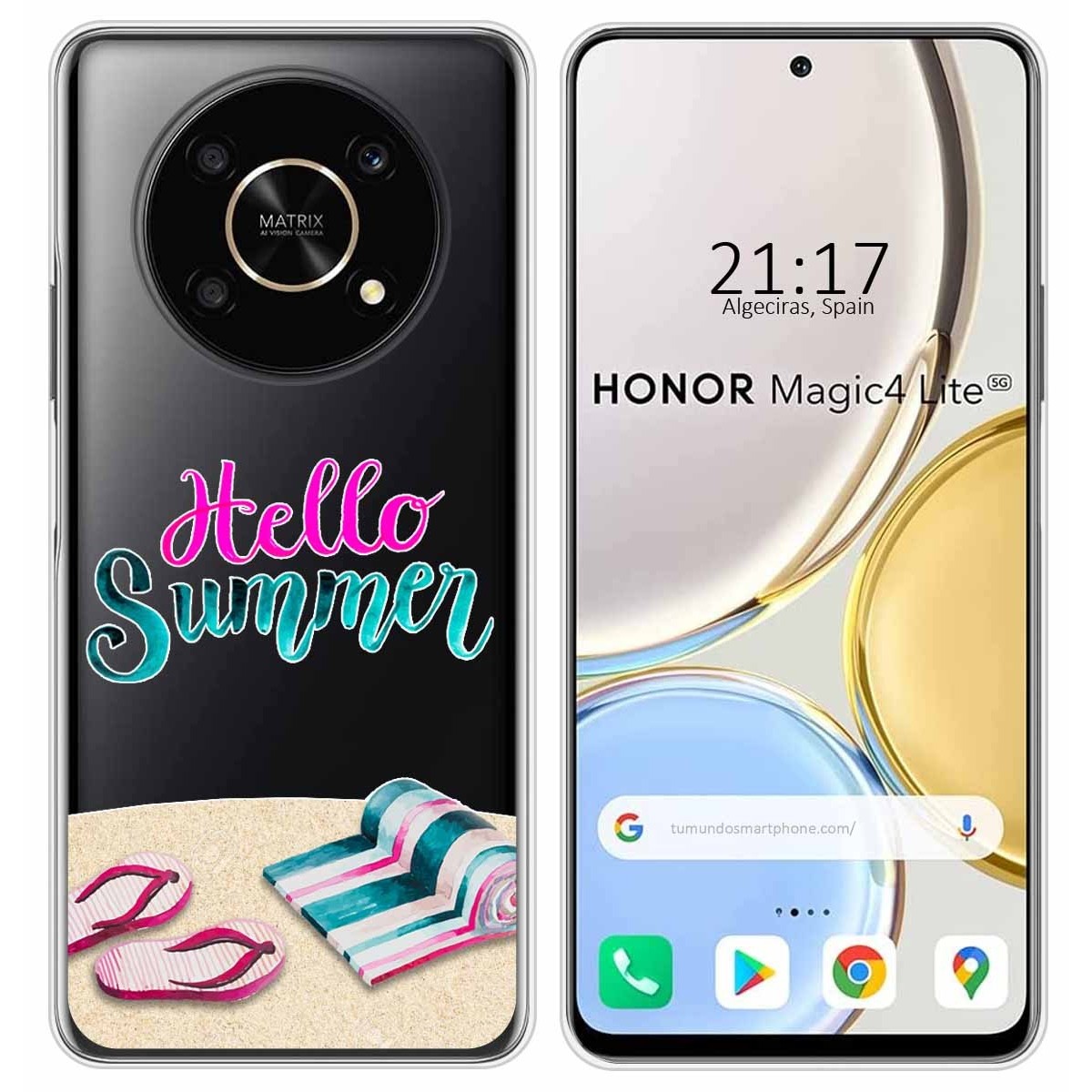 Funda Silicona Transparente para Huawei Honor Magic 4 Lite diseño Summer Dibujos