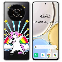 Funda Silicona Transparente para Huawei Honor Magic 4 Lite diseño Unicornio Dibujos