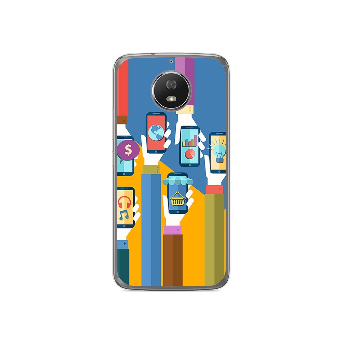 Funda Gel Tpu para Motorola Moto G5S Diseño Apps Dibujos