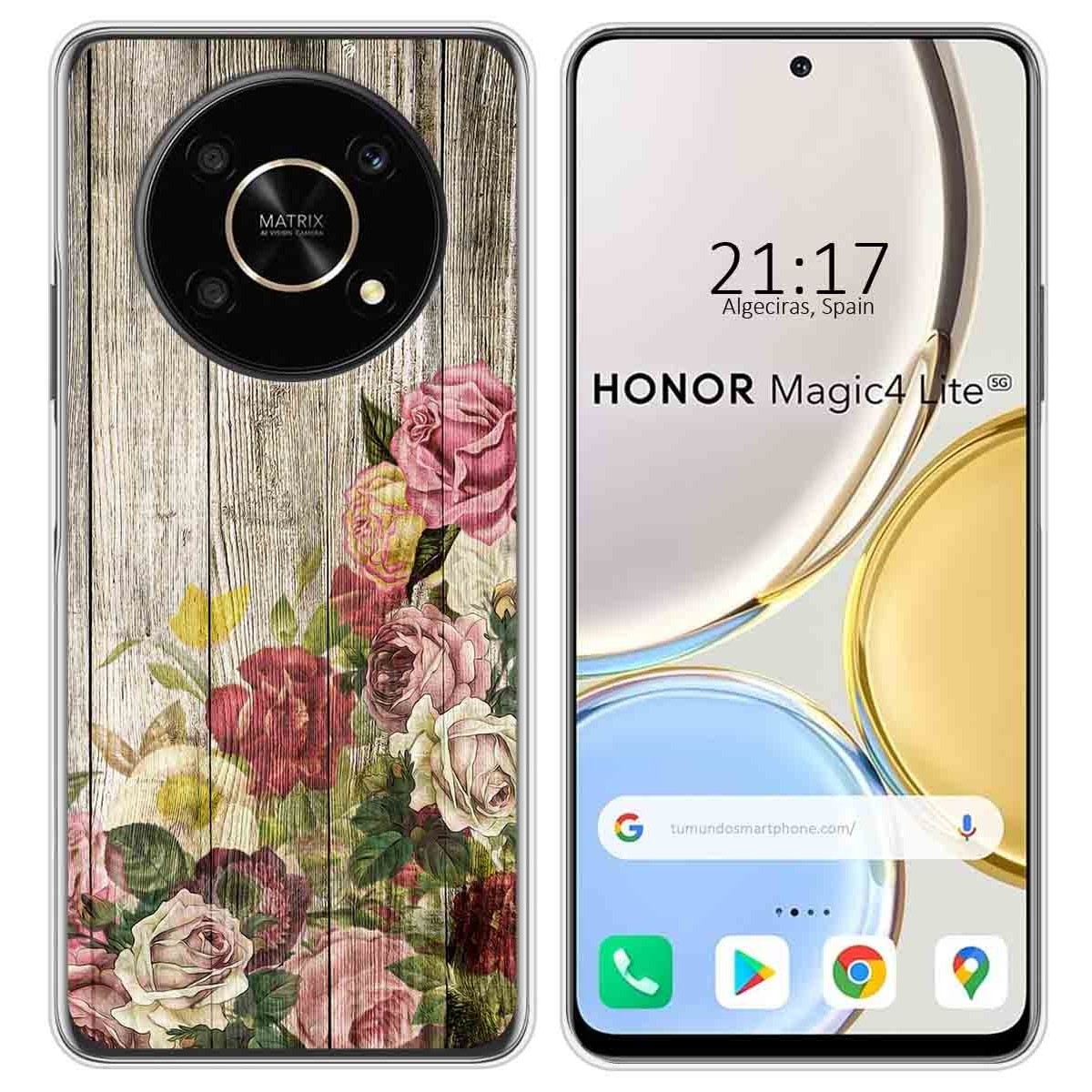 Funda Silicona para Huawei Honor Magic 4 Lite diseño Madera 08 Dibujos
