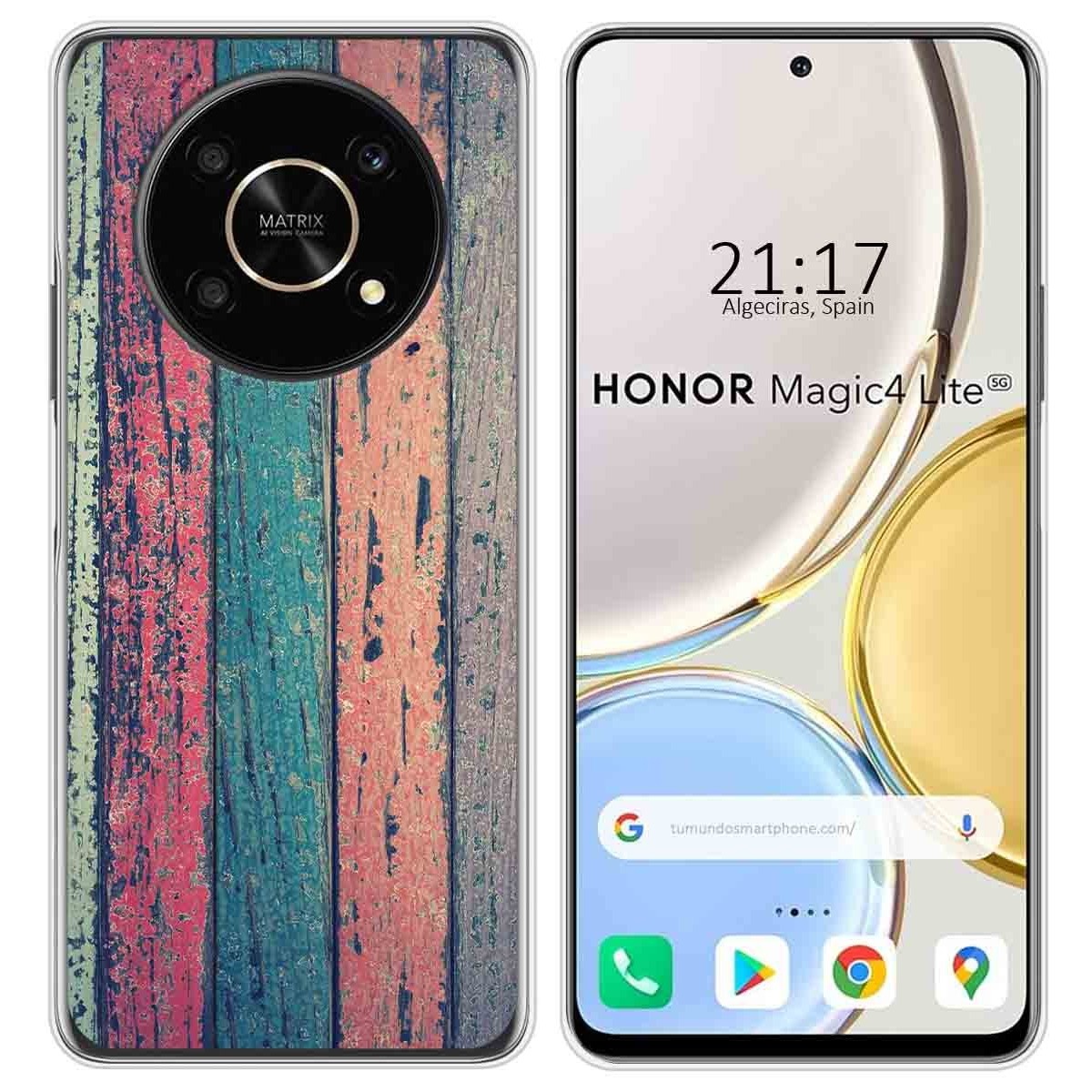 Funda Silicona para Huawei Honor Magic 4 Lite diseño Madera 10 Dibujos