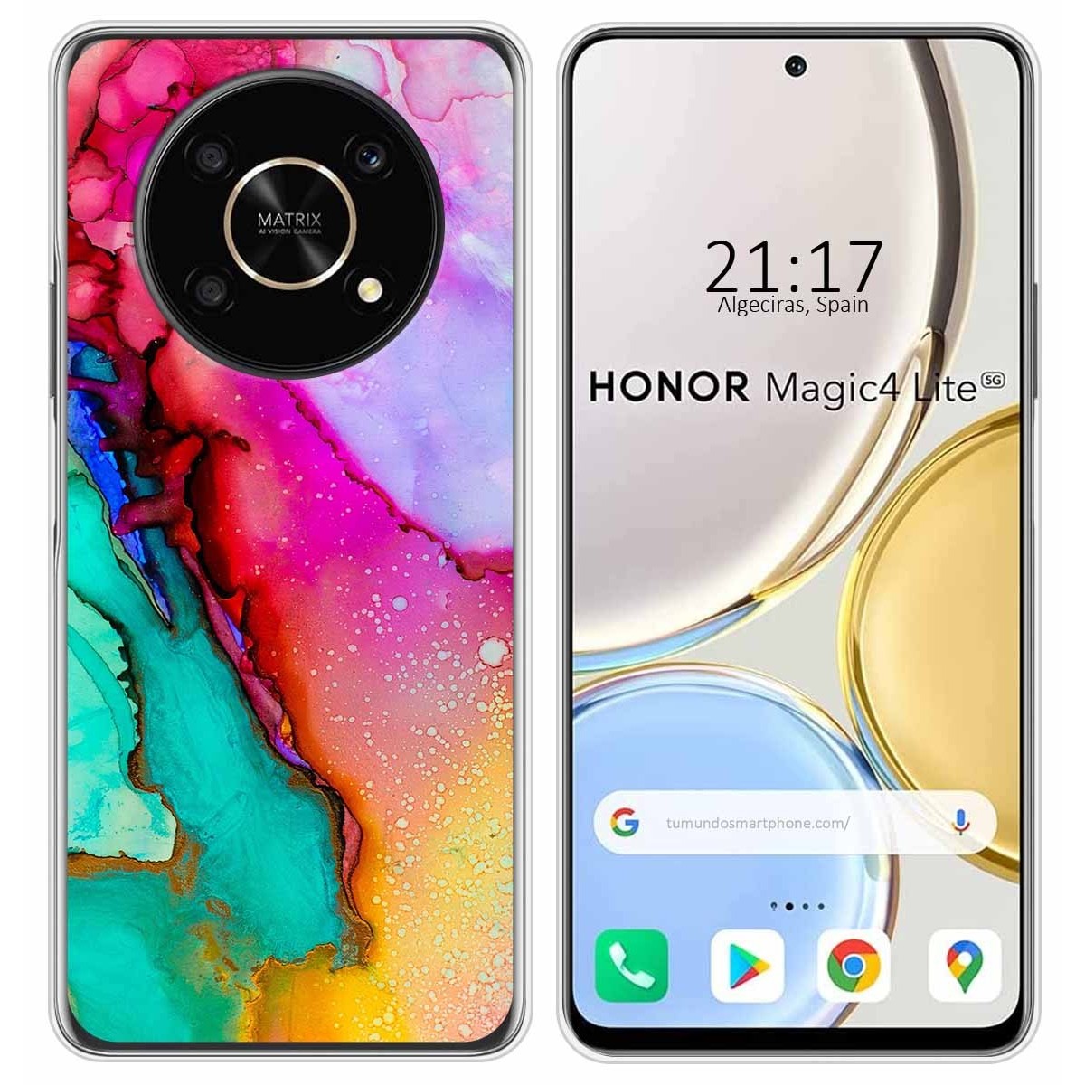 Funda Silicona para Huawei Honor Magic 4 Lite diseño Mármol 15 Dibujos