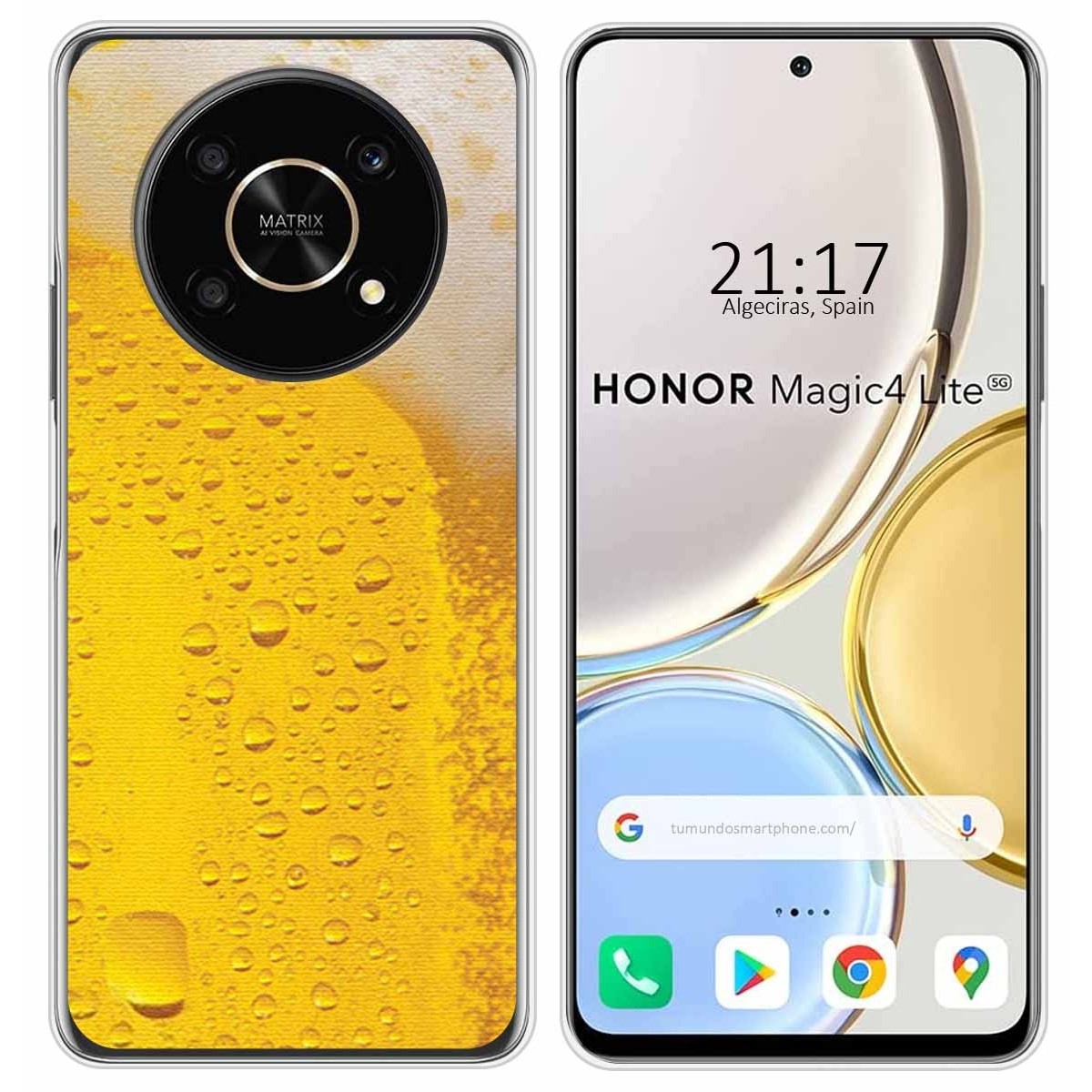 Funda Silicona para Huawei Honor Magic 4 Lite diseño Cerveza Dibujos