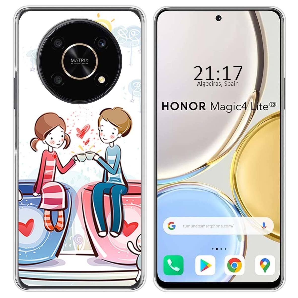 Funda Silicona para Huawei Honor Magic 4 Lite diseño Café Dibujos