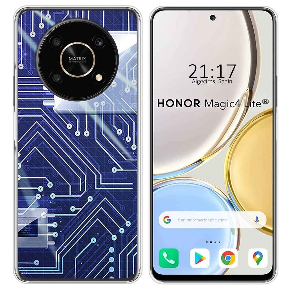 Funda Silicona para Huawei Honor Magic 4 Lite diseño Circuito Dibujos