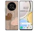 Funda Silicona para Huawei Honor Magic 4 Lite diseño Corazones Madera Dibujos