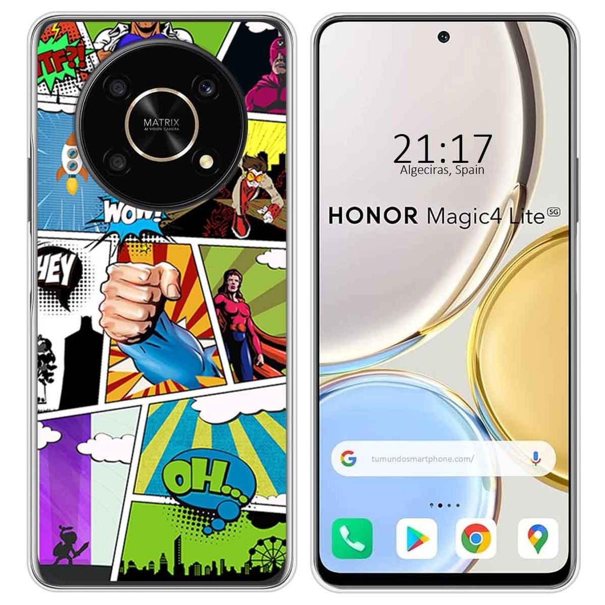 Funda Silicona para Huawei Honor Magic 4 Lite diseño Comic Dibujos