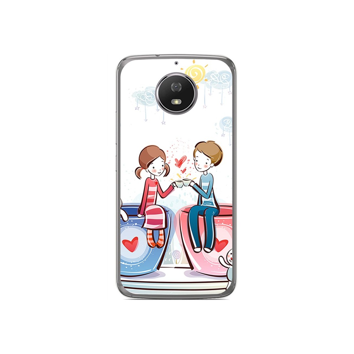 Funda Gel Tpu para Motorola Moto G5S Diseño Cafe Dibujos
