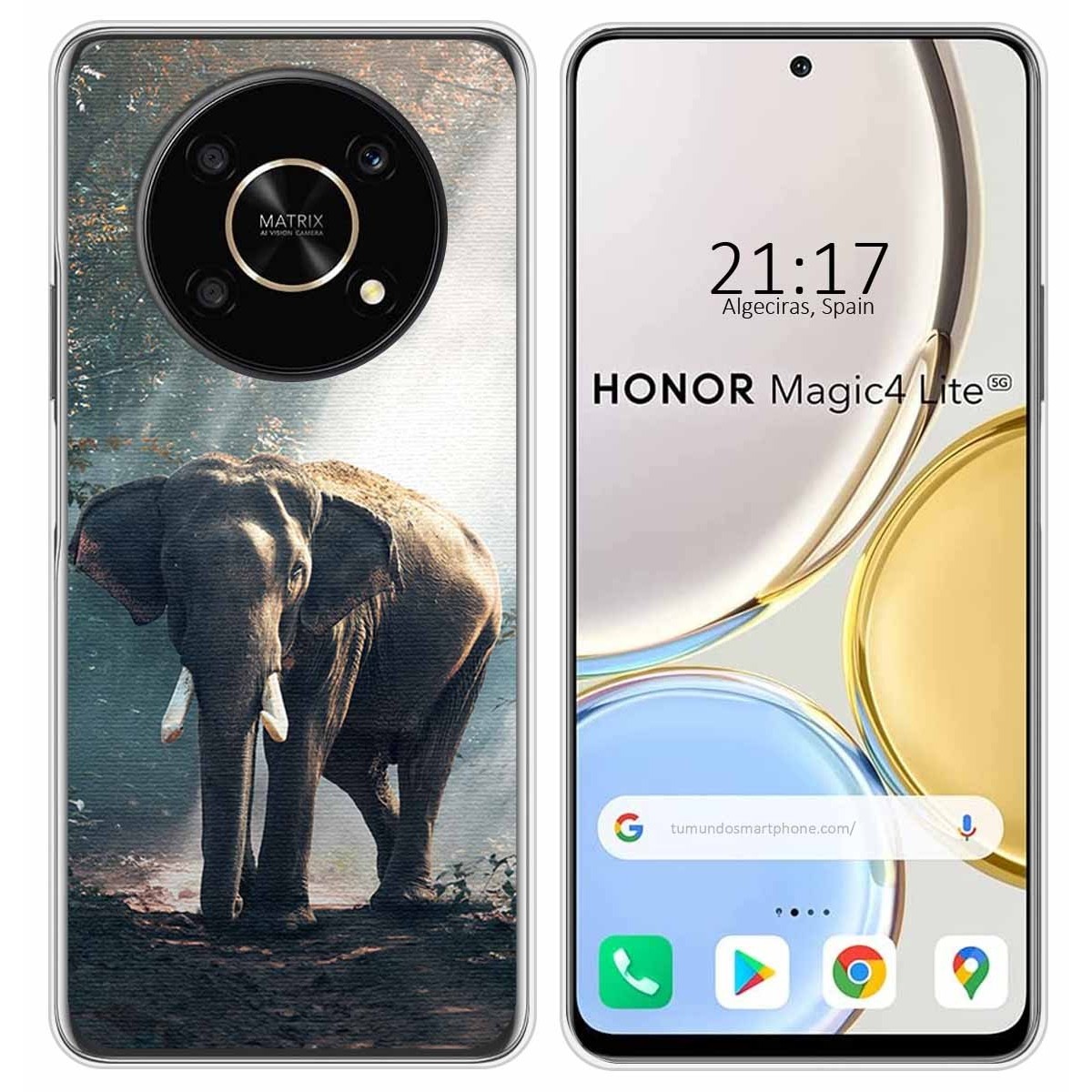 Funda Silicona para Huawei Honor Magic 4 Lite diseño Elefante Dibujos