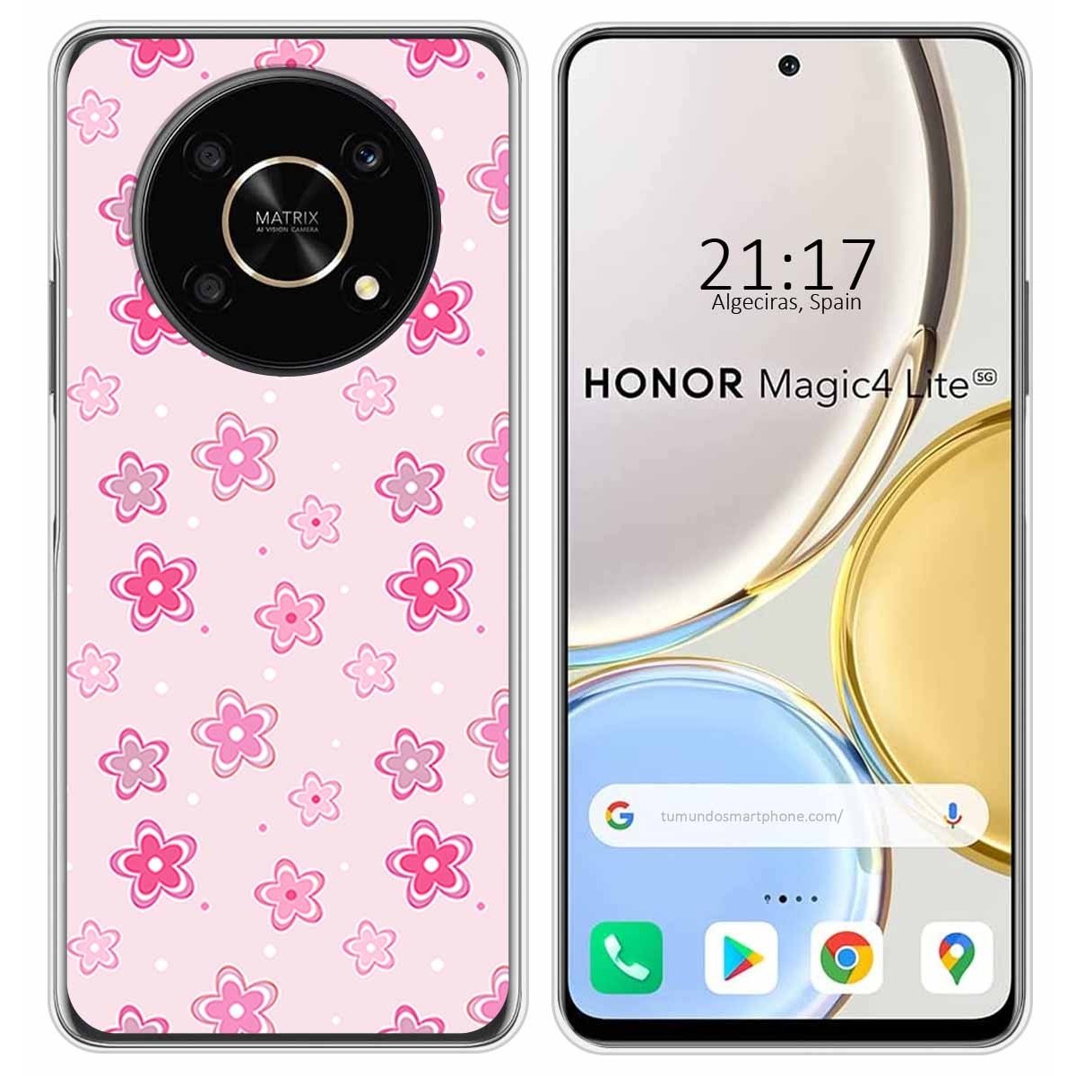 Funda Silicona para Huawei Honor Magic 4 Lite diseño Flores Dibujos
