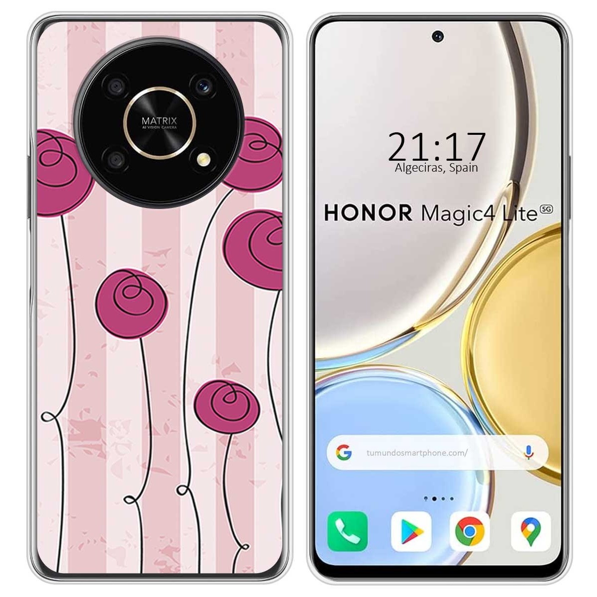 Funda Silicona para Huawei Honor Magic 4 Lite diseño Flores Vintage Dibujos