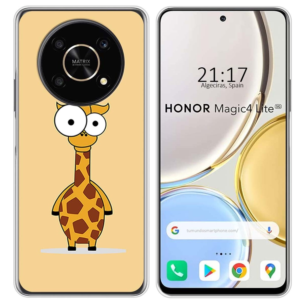 Funda Silicona para Huawei Honor Magic 4 Lite diseño Jirafa Dibujos