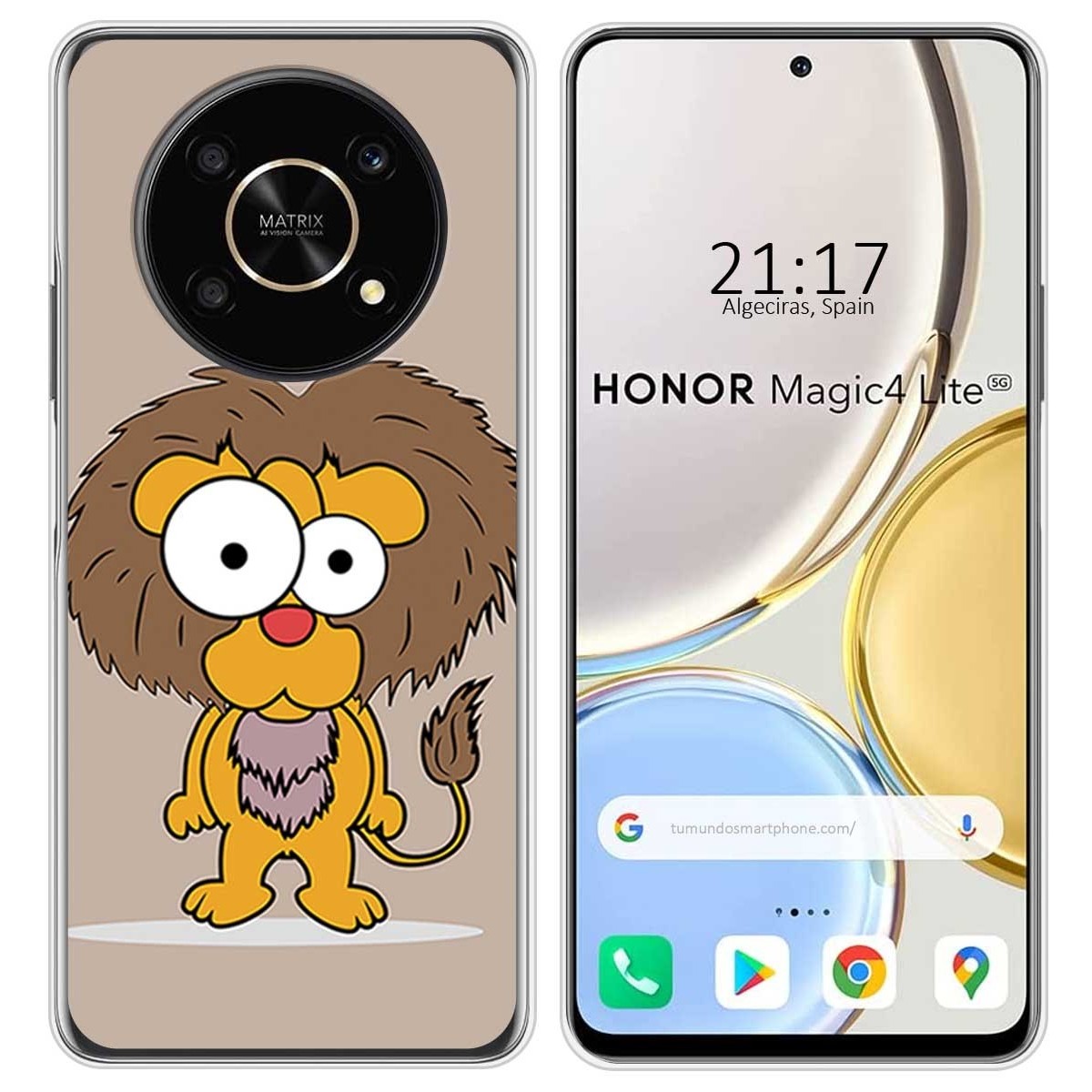 Funda Silicona para Huawei Honor Magic 4 Lite diseño Leon Dibujos