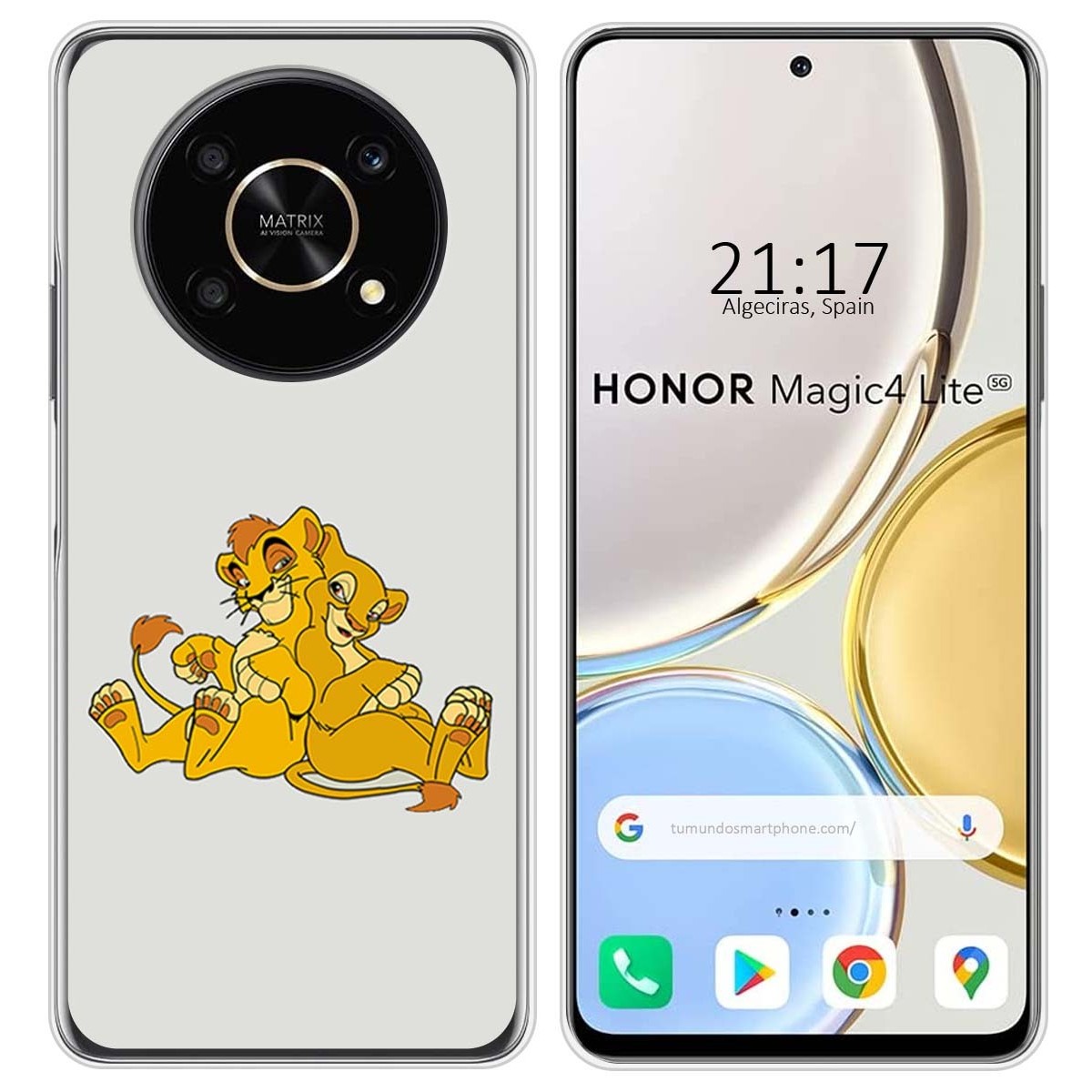 Funda Silicona para Huawei Honor Magic 4 Lite diseño Leones Dibujos
