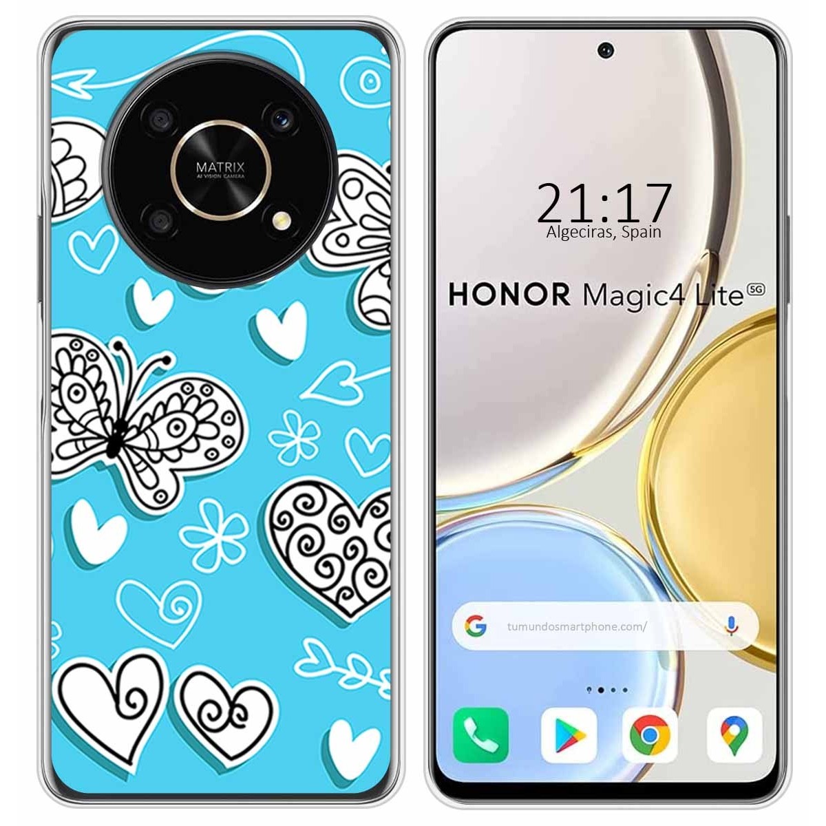 Funda Silicona para Huawei Honor Magic 4 Lite diseño Mariposas Dibujos