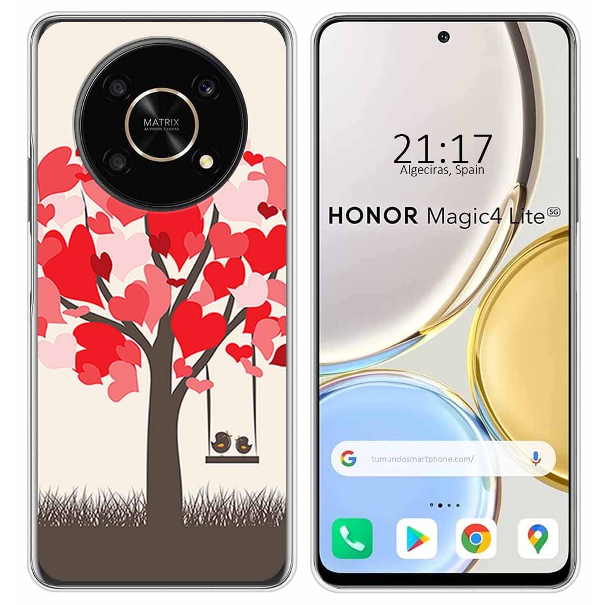 Funda Silicona para Huawei Honor Magic 4 Lite diseño Pajaritos Dibujos