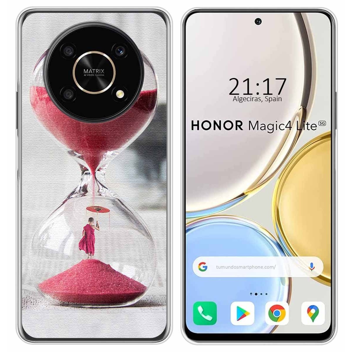 Funda Silicona para Huawei Honor Magic 4 Lite diseño Reloj Dibujos