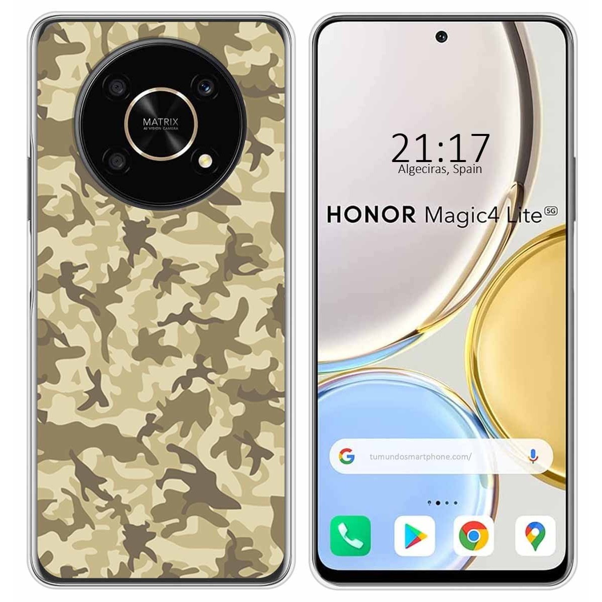 Funda Silicona para Huawei Honor Magic 4 Lite diseño Sand Camuflaje Dibujos
