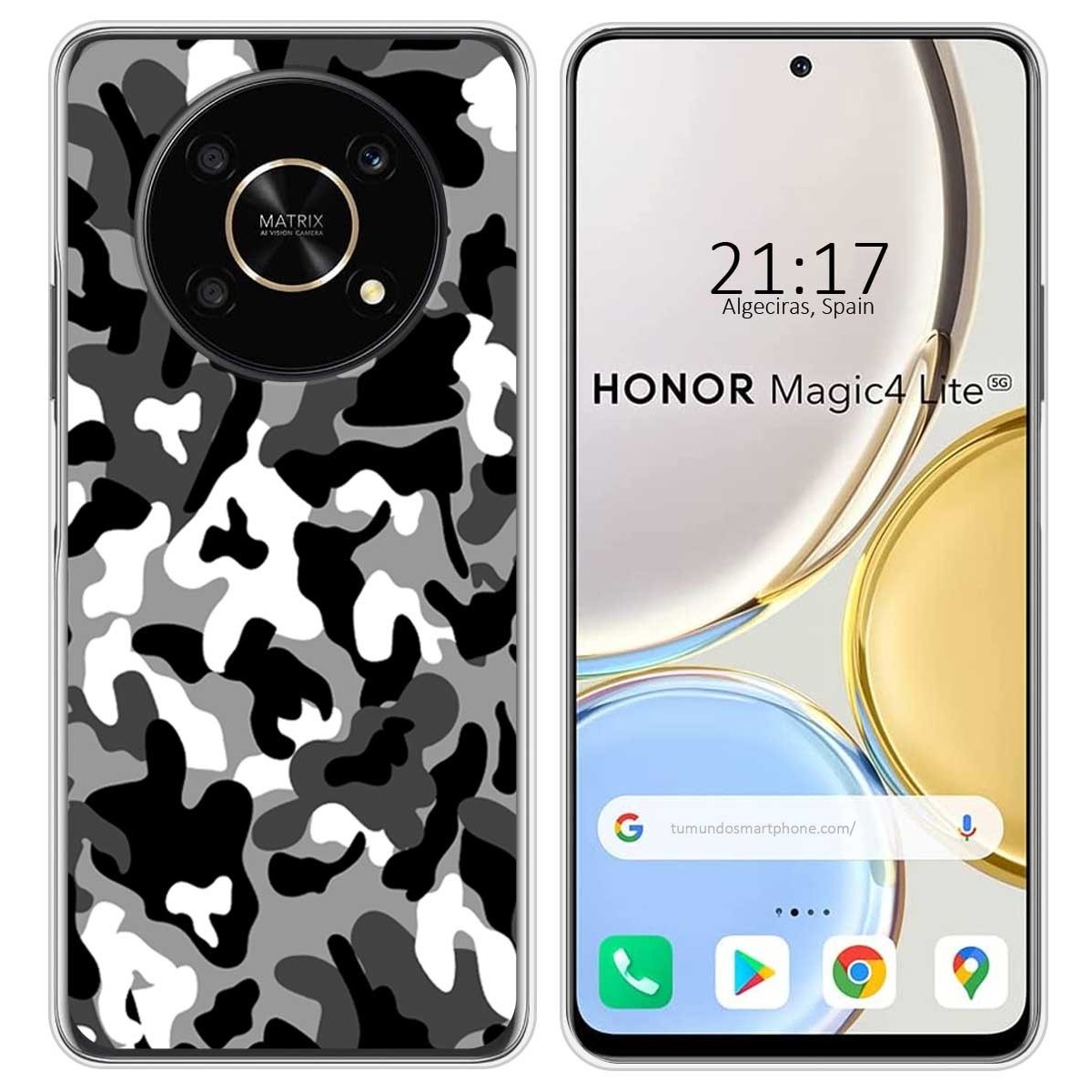 Funda Silicona para Huawei Honor Magic 4 Lite diseño Snow Camuflaje Dibujos