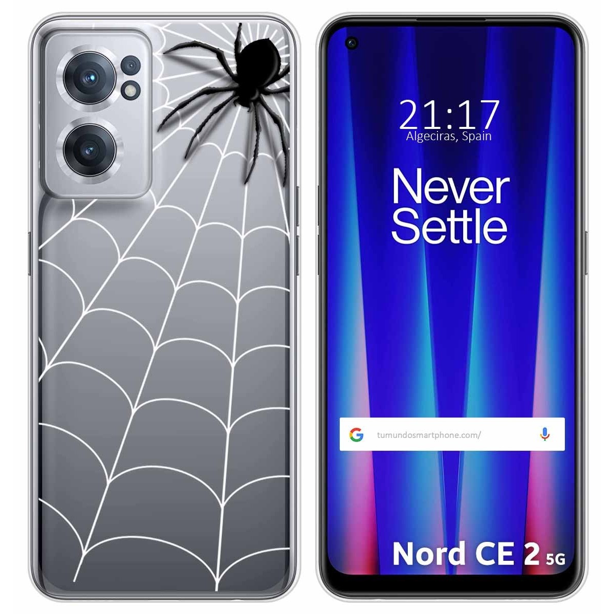 Funda Silicona Transparente para Oneplus Nord CE 2 5G diseño Araña Dibujos