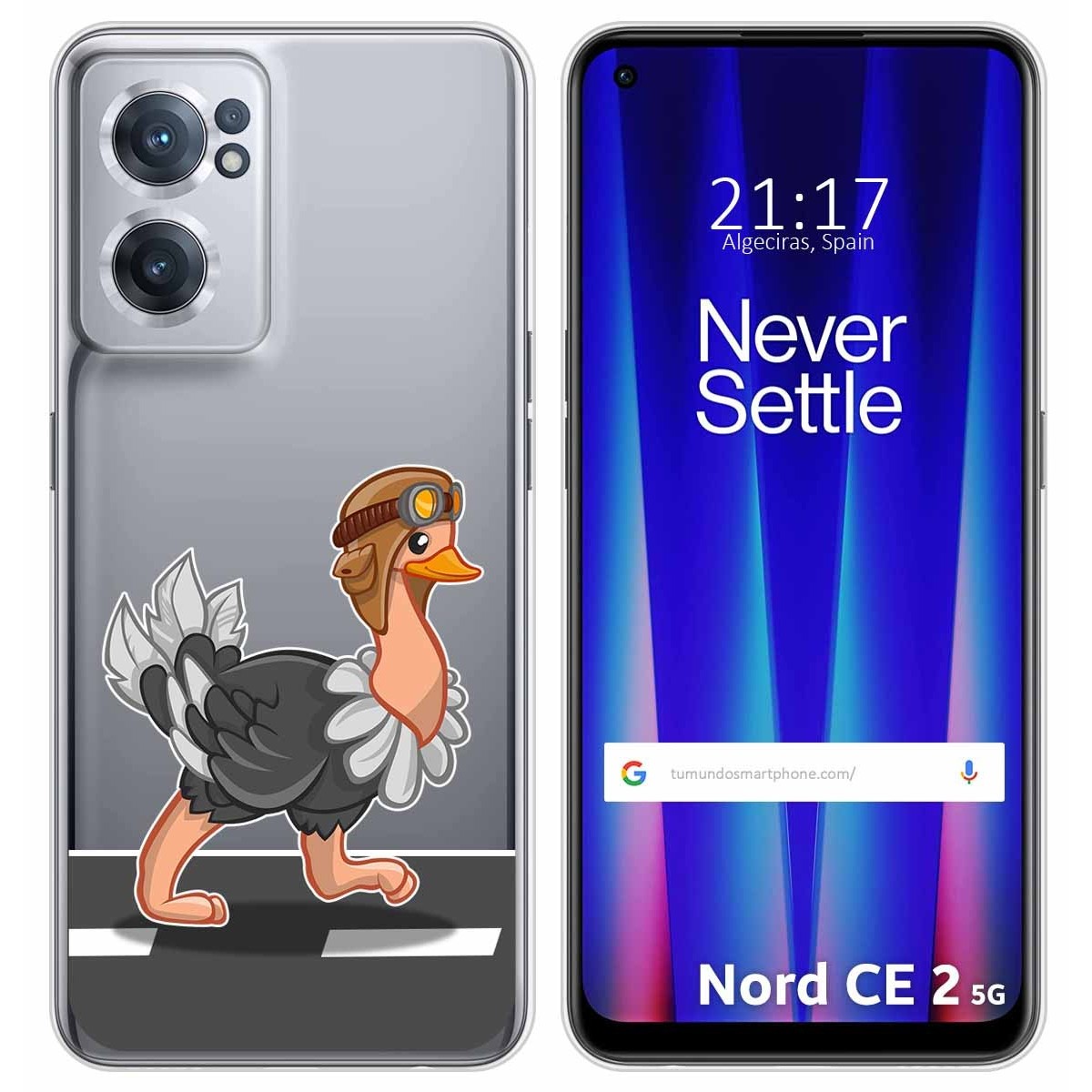Funda Silicona Transparente para Oneplus Nord CE 2 5G diseño Avestruz Dibujos