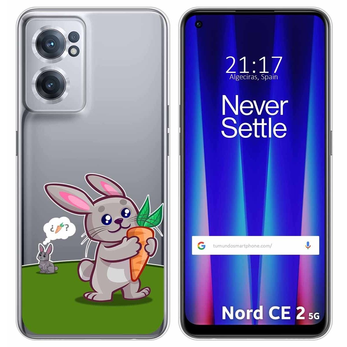 Funda Silicona Transparente para Oneplus Nord CE 2 5G diseño Conejo Dibujos