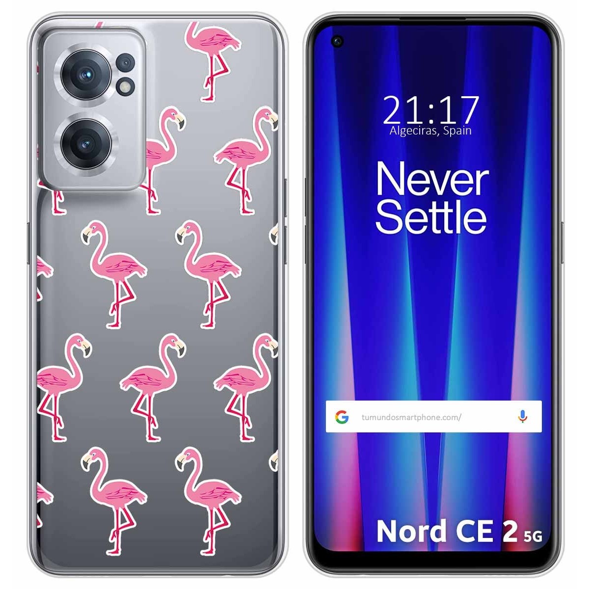 Funda Silicona Transparente para Oneplus Nord CE 2 5G diseño Flamenco Dibujos