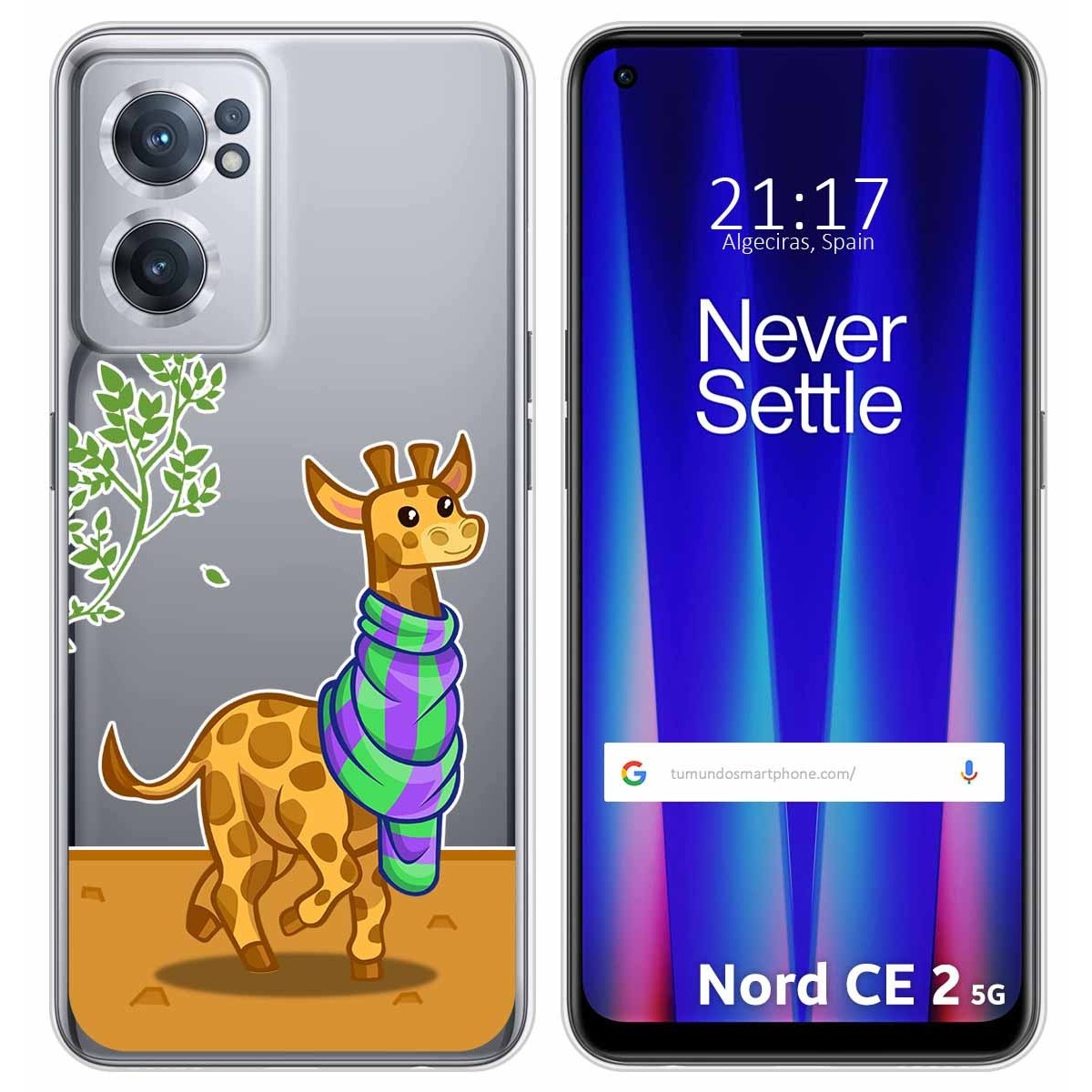 Funda Silicona Transparente para Oneplus Nord CE 2 5G diseño Jirafa Dibujos