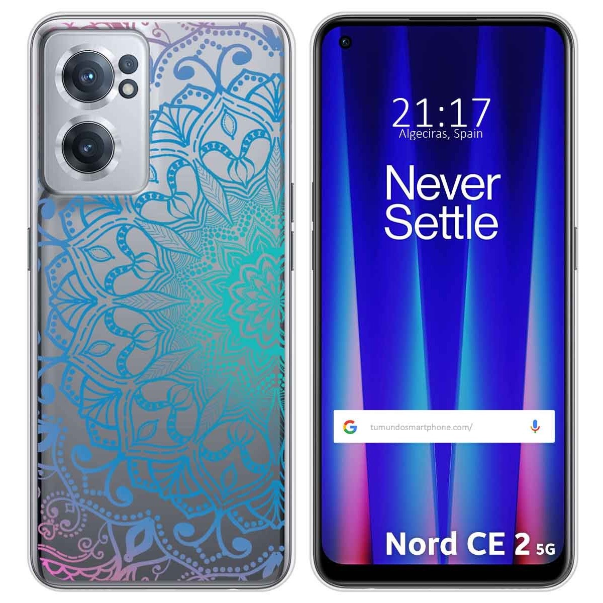Funda Silicona Transparente para Oneplus Nord CE 2 5G diseño Mandala Dibujos