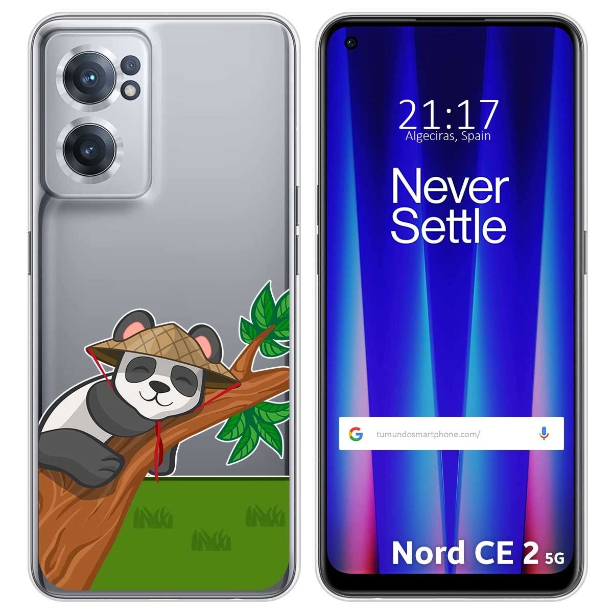 Funda Silicona Transparente para Oneplus Nord CE 2 5G diseño Panda Dibujos