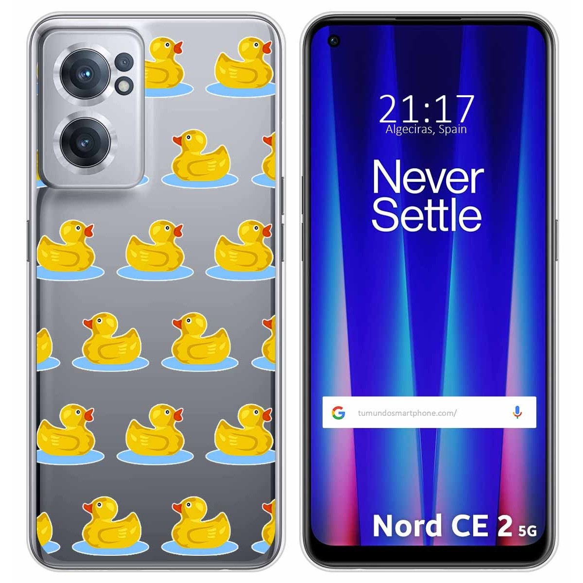 Funda Silicona Transparente para Oneplus Nord CE 2 5G diseño Pato Dibujos