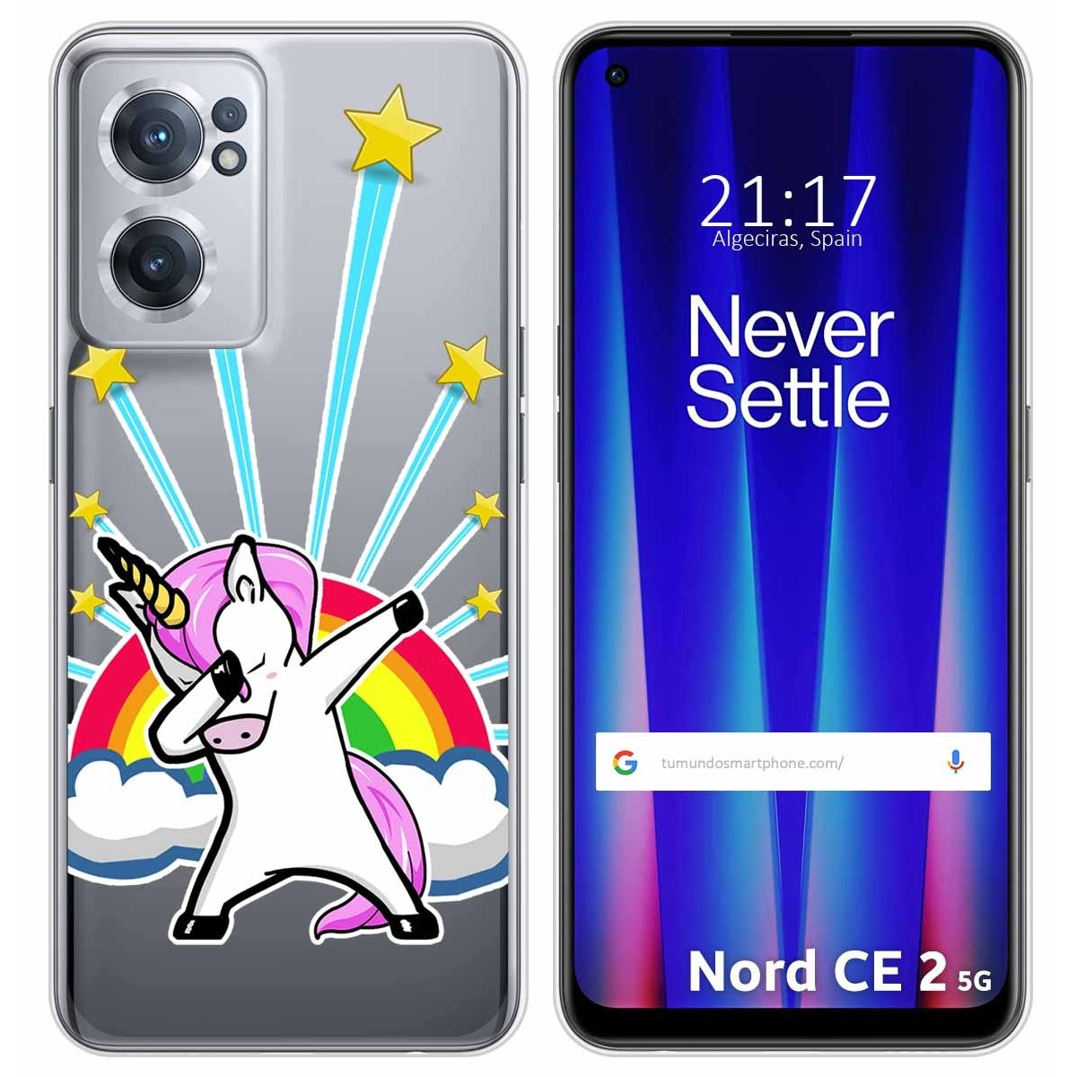 Funda Silicona Transparente para Oneplus Nord CE 2 5G diseño Unicornio Dibujos