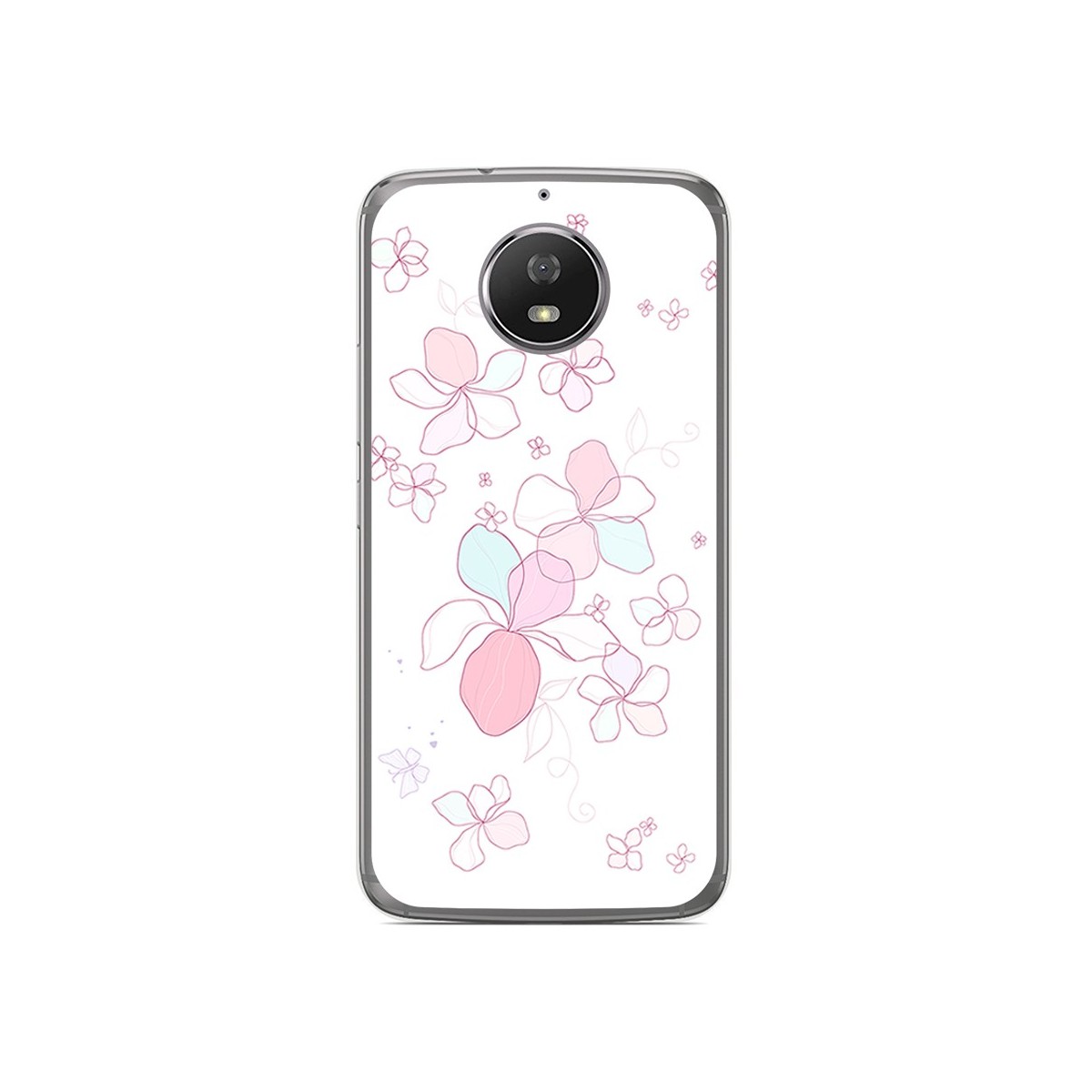 Funda Gel Tpu para Motorola Moto G5S Diseño Flores Minimal Dibujos