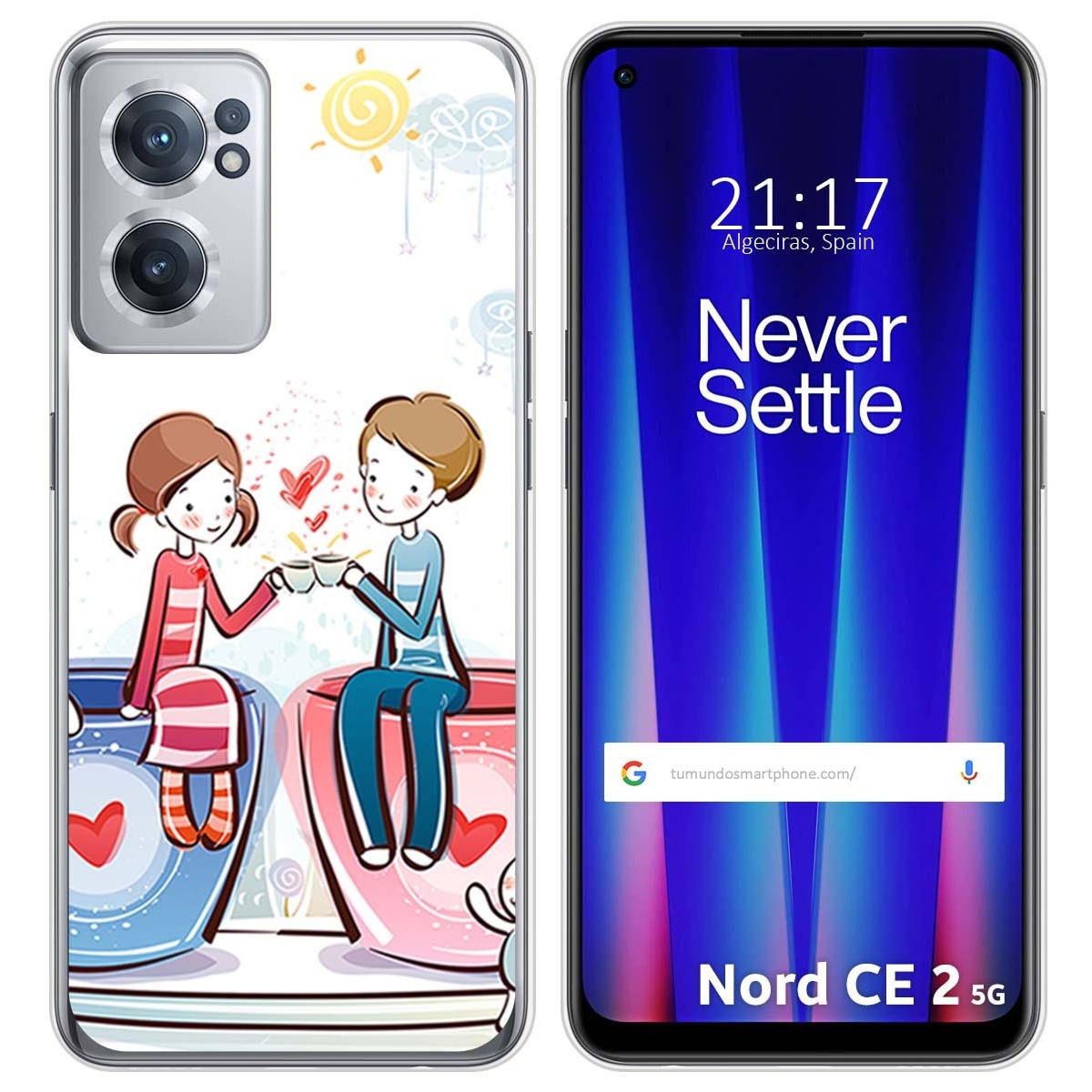 Funda Silicona para Oneplus Nord CE 2 5G diseño Café Dibujos