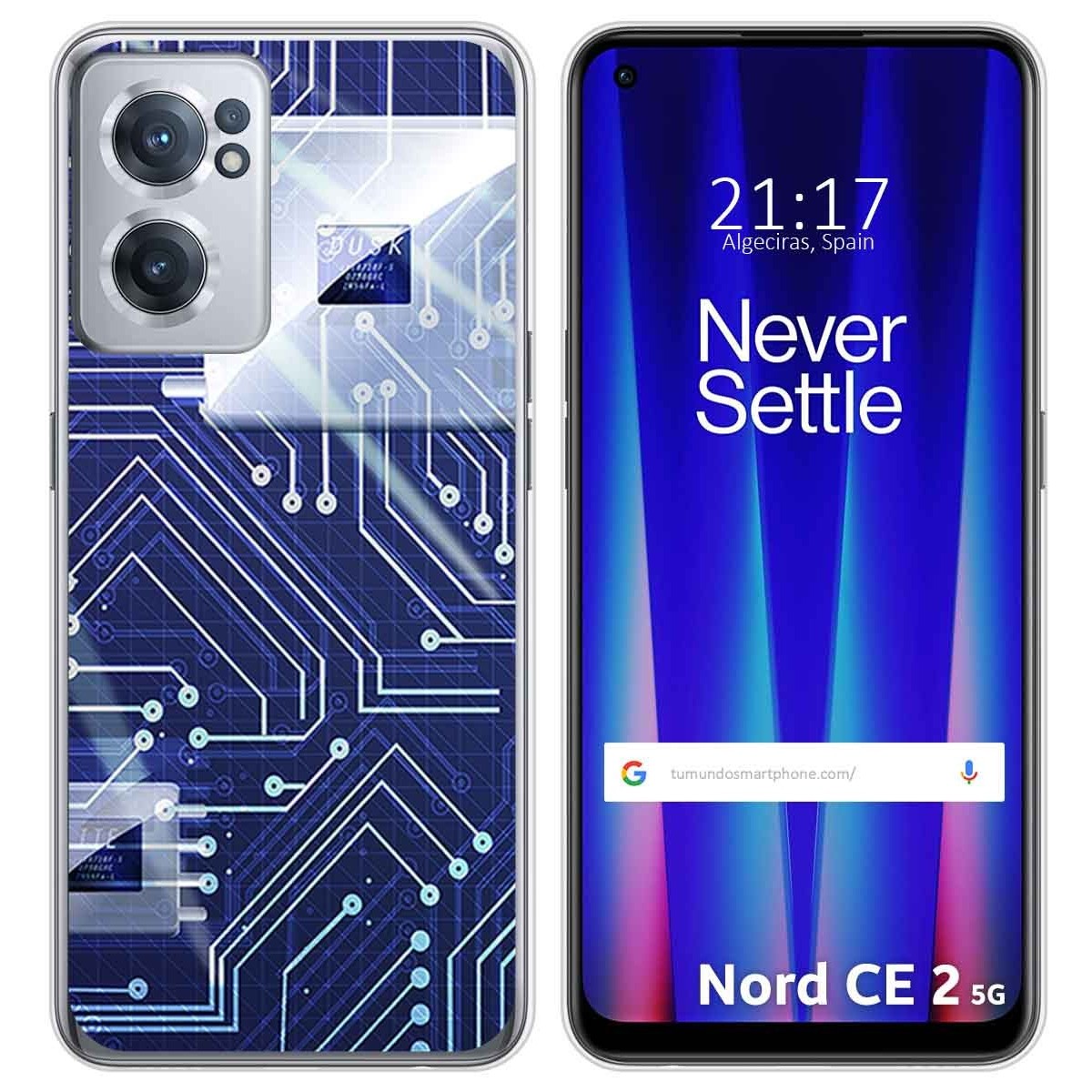 Funda Silicona para Oneplus Nord CE 2 5G diseño Circuito Dibujos